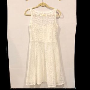 Nine West White Lace Sleeveless Dress Sz 10